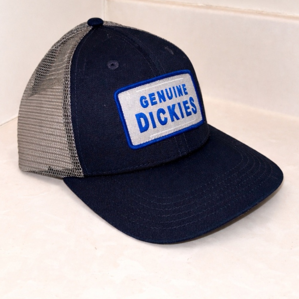 Dickies Genuine Twill Trucker Cap Navy Gray Mesh Snapback NWT